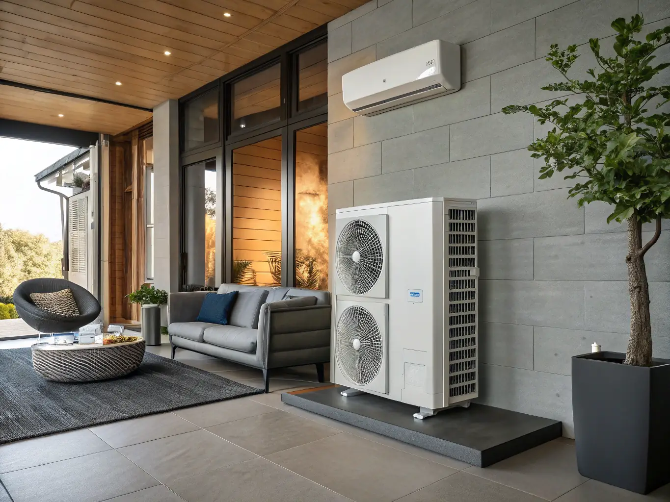 An HVAC system running efficiently, highlighting energy savings and reduced utility bills.